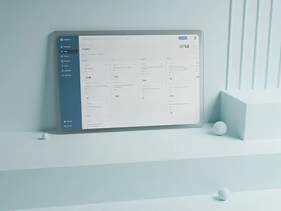 3D mockup - Blender 3d app blender design kanban management tool mockup product design