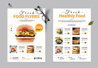 Fresh Food Flyer Template psd