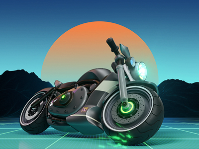Storm Motorcycle 3d 3danimation animation branding c4d cyberpunk illustration motorcycle vaporwave