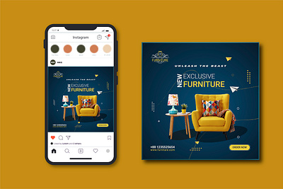 Furniture Social Media Banner branding brochure design flyer furniture graphic design illustration media social media banner vector