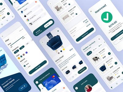 Furniture e-commerce App app design app ui clean ui design e commerce app food delivery furniture app mobile app design ui ui ux ux web design