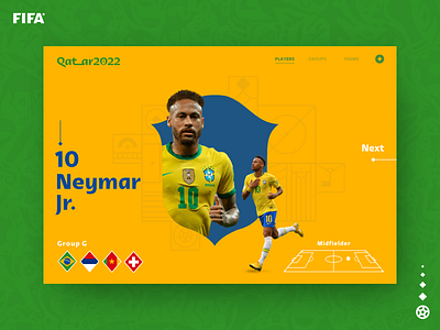 Qatar World Cup - Brasil (Group G) colorfull design fifa qatar2022 ui uidesign ux uxdesign world cup
