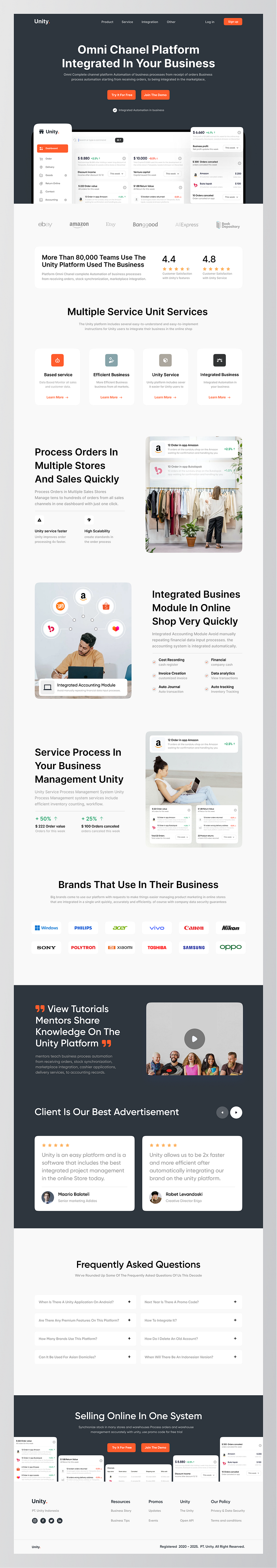 Saas Unity - Landing Page by Bayu Aji Sadewa for Columbus on Dribbble