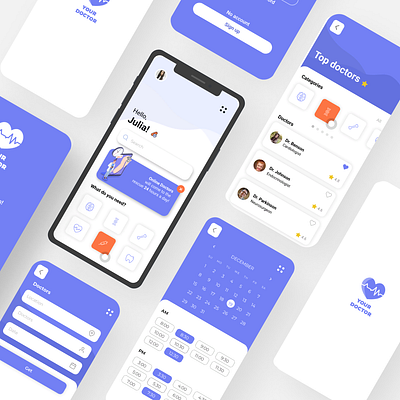 Mobile app "Your Doctor". Medicine. UX\Ui Design app design figma mediacal ui ux