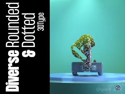 Diverse Number 4 3d 3d artist 3d typography 3dfont 3dillustration 3dtype 3dtypo design experimental type gore std graphic design illustration type typography