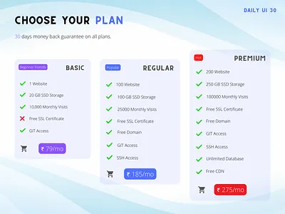 Daily UI #030 - Pricing app ui canva canva design daily ui 30 daily ui challenge dailyui30 dailyuichallenge domain go daddy go graphic design hosting hostinger plans price catalog price comparison pricing ui web domain website website hosting