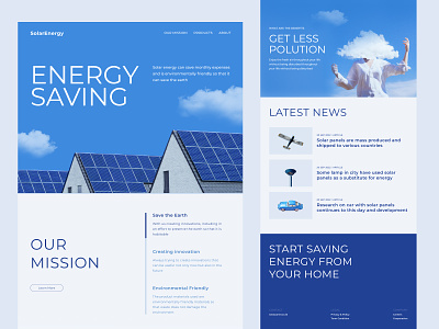 Solar Energy Landing page | Sunnyday clean concept design earth eco web energy engineer homepage landing page manufacture panel renewable energy saving solar solar energy tech technology ui ux website