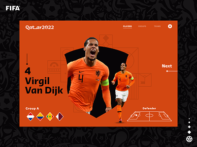 Qatar World Cup - Holanda (Grupo A) fifa mondrianizm qatar2022 ui uidesign ux uxdesign worldcup