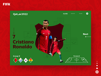 Qatar World Cup - Portugal (Group H) colorfull design fifa mondrianizm qatar2022 ui uidesign ux uxdesign worldcup