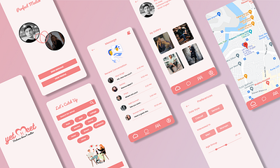 Dating Venue Finder App app dating app design illustration logo ui ux vector