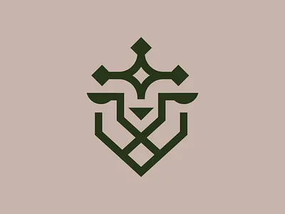 LION / SWORD cool lion logo sword tiger