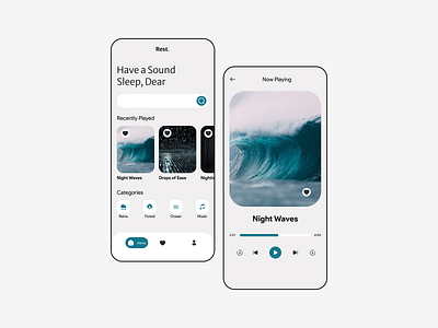 Rest - Sleep Mobile App app figma health healthcare interface design mobile app uiux design ux wellness