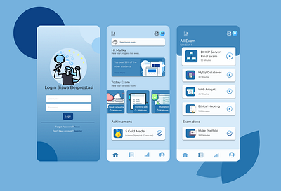App mobile design for exam graphic design ui