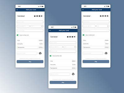 Credit card check out app dailyui design graphic design ui ux vector