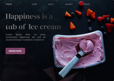 Ice Cream Landing Page branding design graphic design ice cream ui ux