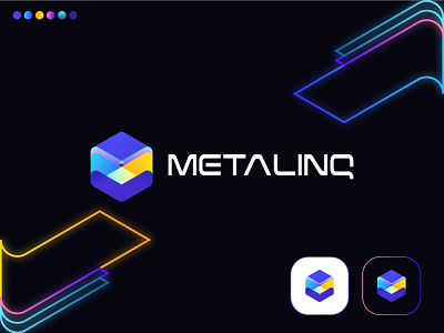 METAVERSE LOGO blockchain logo brand identity branding logo logo design m logo meta metaverse metaverse logo neon nft logo tech logo technology vr logo