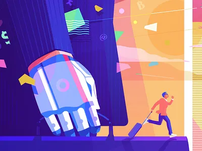 « TMC, between virus and disruption » ai artificial artwork business design digital illustration digitalart futur hotel ia illustration illustrator intelligence pop art robot running tmc travel traveller