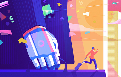 « TMC, between virus and disruption » ai artificial artwork business design digital illustration digitalart futur hotel ia illustration illustrator intelligence pop art robot running tmc travel traveller