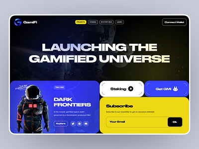 GameFi IDO launchpad crypto landing page ui uiux ux webdesign website