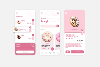 Donut Shop. Mobile App Delivery app delivery design figma shop ui ux