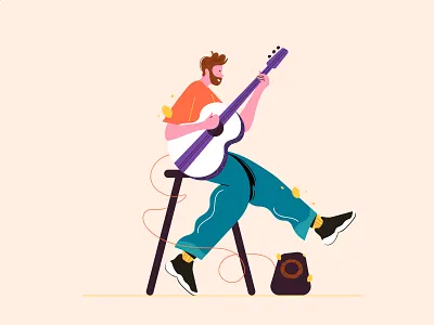 Designing Across Sectors - Music 🎵 adobe character colours curves illustration illustration2022 illustrator lines lines and curves music trendy ui uiux ux vector