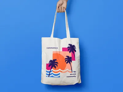 Totebag design for summer 🌴 creative falm illustration summer totebag