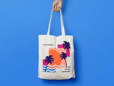 Totebag design for summer 🌴 creative falm illustration summer totebag