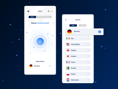 VPN-X Mobile Application app connection design graphic design internet internet security mobile privacy proxy secure security server typography ui ux vpn vpn app vpn mobile vpn proxy vpn service