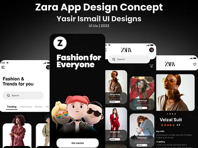 Zara App Design Concept By Yasir app app design app ui design app ui ux app ux design branding design fashion app fashion app design graphic design illustration logo typography ui ux vector zara app