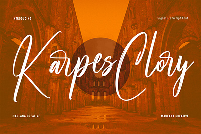 Karpes Clory Signature Script Font branding brush font fonts graphic design handmade logo nostalgic script signature