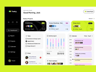 Task Management Dashboard admin analytics branding dashboard design management planner project management task team team manager ui uidesign userinterface uxui web web design