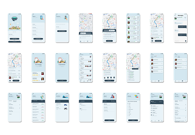 Caroma UI Screens app design branding carpool design figma graphic design illustration logo mobiledesign mockup ui