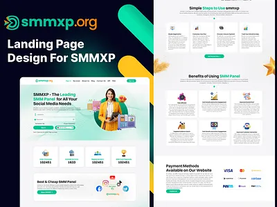 Creative SMMPanel Landing Page Design for smmxp.org growfollows smmpanel smmpanel website smmxp smmxz