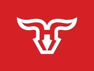 Letter H Bull Logo animal bull h horn letter power