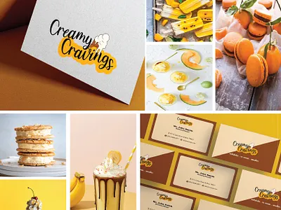 Creamy Cravings Mood Board adobe branding design graphic design illustration logo typography vector