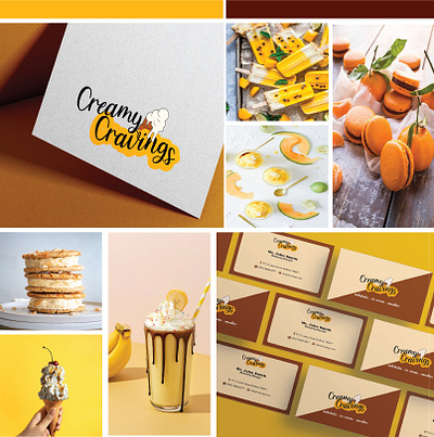 Creamy Cravings Mood Board adobe branding design graphic design illustration logo typography vector