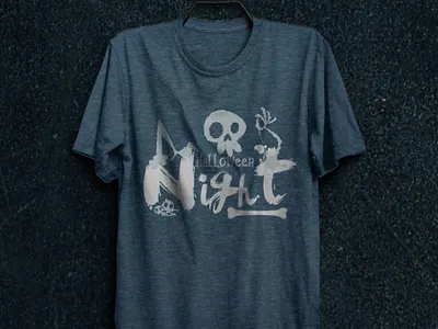 Halloween Night Sticky Skull T-shirt Design scary house skull