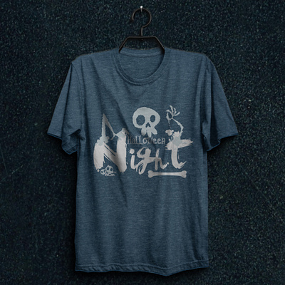 Halloween Night Sticky Skull T-shirt Design scary house skull