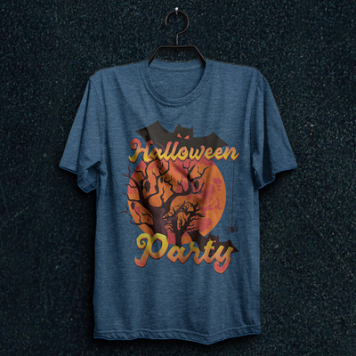 Halloween Party Scary T-shirt Design cat