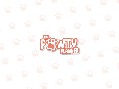 The Pawty Planner animal branding friendly logo peach peach logo