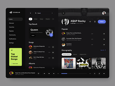 Soundlab | Music Web App concept app figma music ui ui design ux
