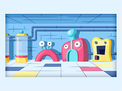 The interior of the toy factory room. background design graphic design illustration interior toy vector