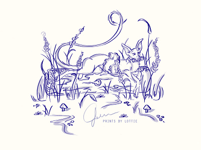 Forest Friends Illustration design digital art digital illustration female artist graphic illustration illustration line art line drawing minimalism painting photoshop photoshop illustration storybook illustration