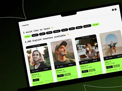 Langcamp - Online Tutoring Website design desktop e learning education learning learning platform online class online course online tutoring school study teaching tutor tutoring ui ux web website