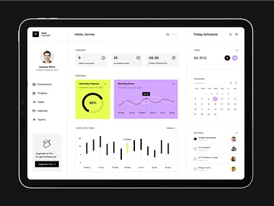 Task manager dashboard UI/UX design clean dashboard dashboard design design minimal product design task manager ui ux web app web app design