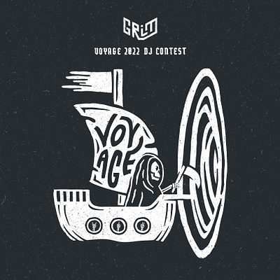 Voyage 2022 DJ Contest Album Art drawing graphic design hand drawn type illustration ipad drawing texture typography