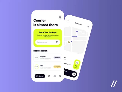 Package Delivery App android animation app app interaction courier delivery design gps interaction ios location map mobile mobile app monitor package tracking ui uiux ux