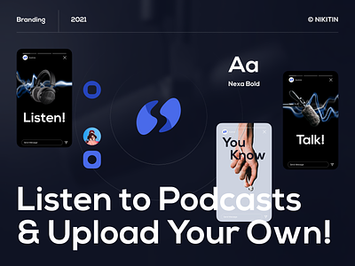 Podcast Logo Design audio branding creative design headphones listening logo music platform player podcast podcasting sound streaming track
