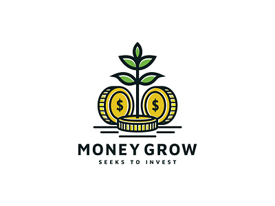 Coin and leaf vector icon illustration bank design logo vector