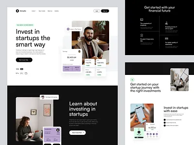 Investment Platform - Landing Page clean design finance financial invest investing investment investment website investor landing page minimal platform saas startup stock market ui design uiux whitespace